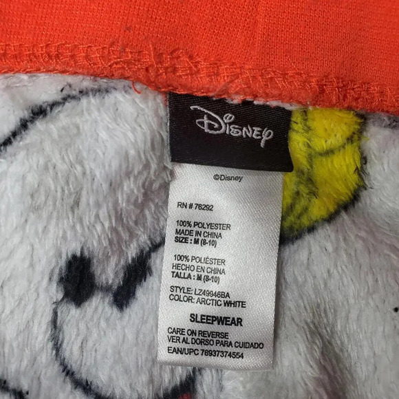 Disney Mickey Mouse Women's Fleece Jogger Sleepwear PJ Bottoms Size Medium 8-10 - Picture 6 of 16